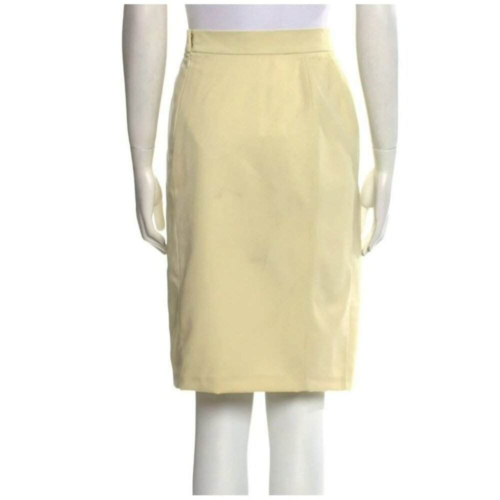 Givenchy Zip Skirt L‎ US10 FR42 – Pastel Yellow, Slim Fit, Pre-Loved - Picture 3 of 6